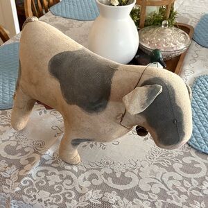 Vintage Style Fabric Cow Decor